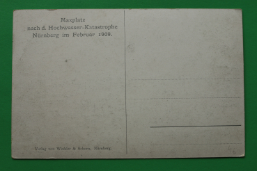 AK Nürnberg / 5. Februar 1909 / Maxplatz / Denkmal / Schaulustige / Hochwasser Katastrophe